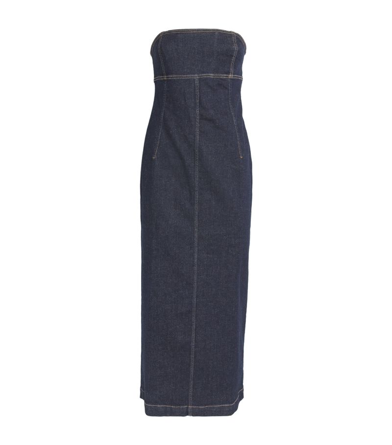 Weekend Max Mara Weekend Max Mara Denim Bustier Midi Dress