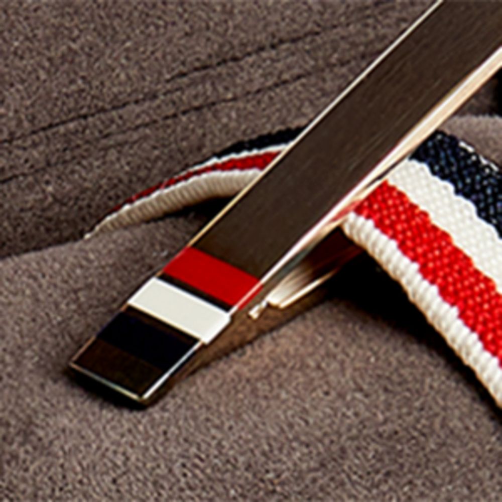 Thom Browne Thom Browne Sterling Silver Long Tricolour Tie Clip