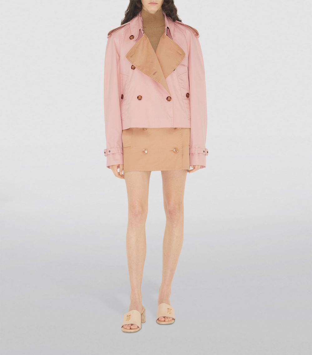 Burberry Burberry Cotton Gabardine Cropped Trench Coat