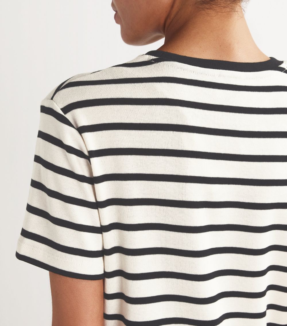  Claudie Pierlot Striped Jean Toto T-Shirt Dress