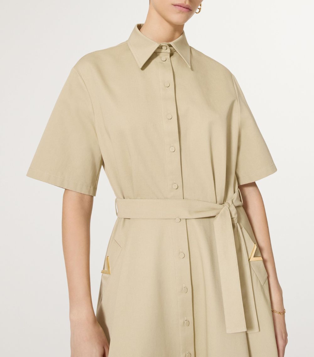 VALENTINO GARAVANI Valentino Garavani Cotton-Linen V-Detail Shirt Dress