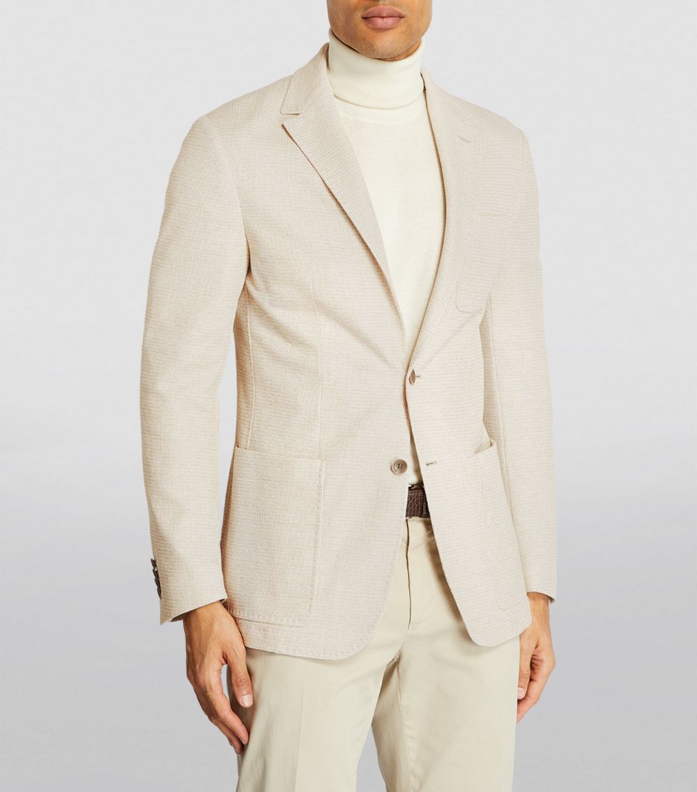 Canali Canali Cotton-Linen Textured Blazer