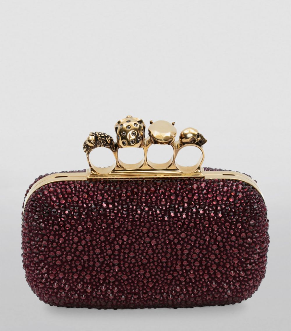 Alexander McQueen Alexander McQueen Embellished Skull Four-Ring Clutch Bag