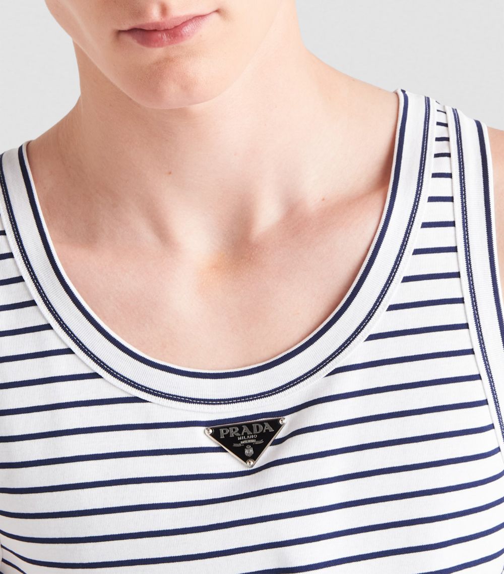 Prada Prada Striped Triangle Tank Top