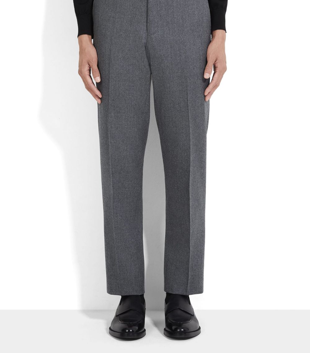 zegna Zegna Wool Slim-Leg Trousers