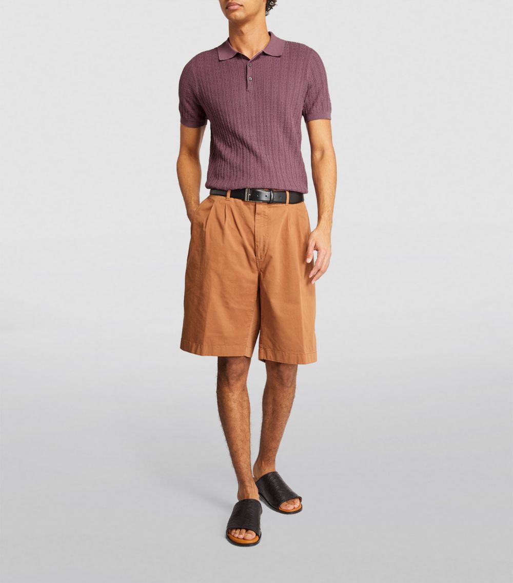 Canali Canali Textured-Knit Polo Shirt