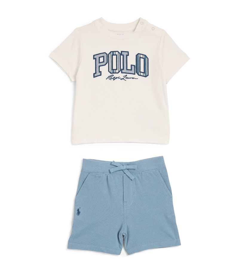 Ralph Lauren Kids Ralph Lauren Kids Appliqué-Logo T-Shirt And Shorts Set (3-24 Months)