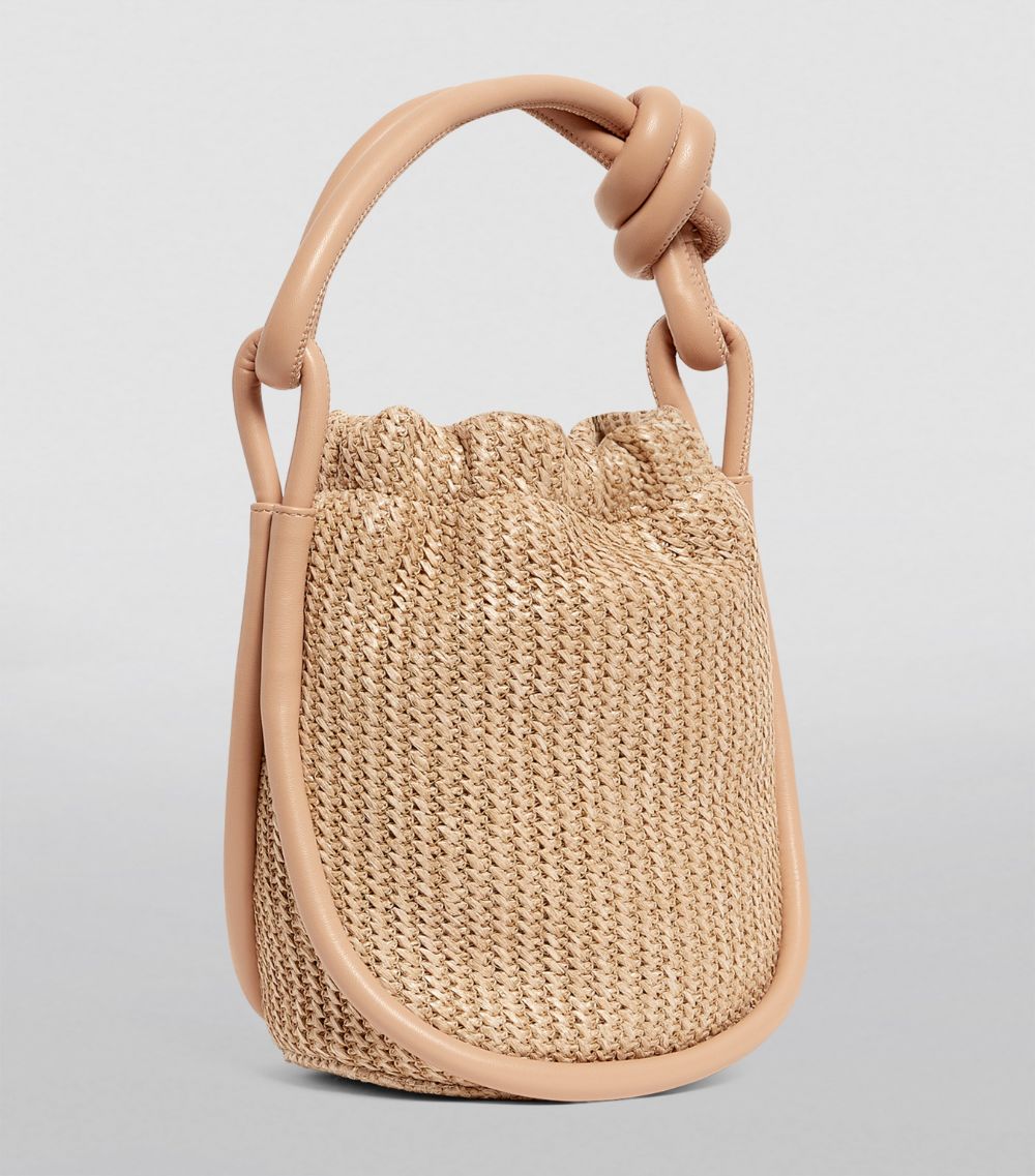 Ganni GANNI Small Raffia Knot Bucket Bag