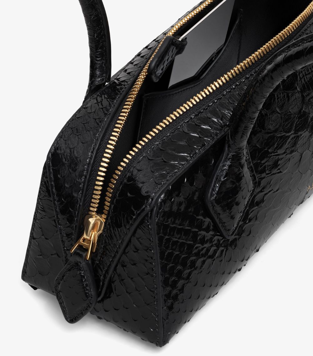 Alaïa Alaïa Small Snakeskin Le Teckel Shoulder Bag