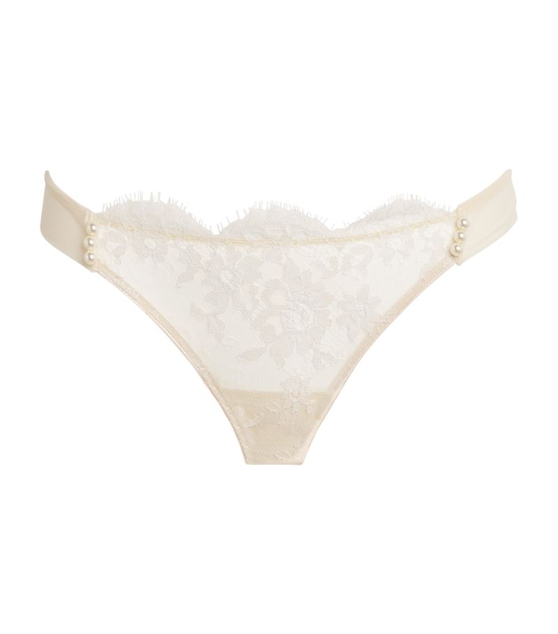 I.D. Sarrieri I. D. Sarrieri Lace Faux Pearl-Detail Thong