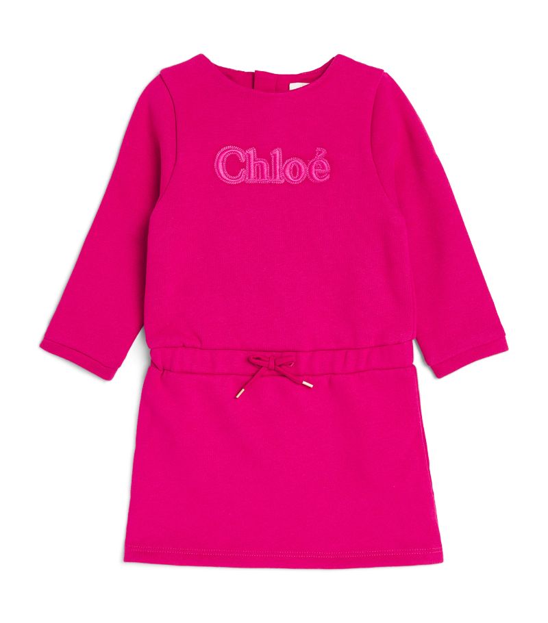 Chloé Kids Chloé Kids Embroidered Logo Dress (24-36 Months)