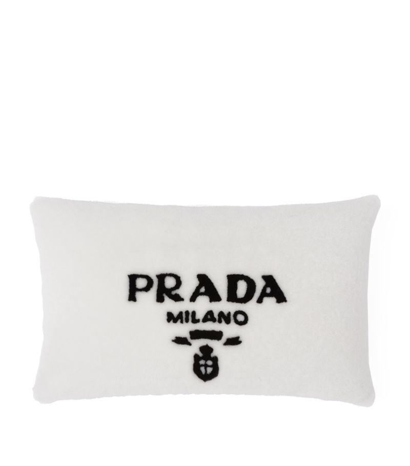 Prada Prada Sheepskin Logo Pillow (50Cm X 30Cm)