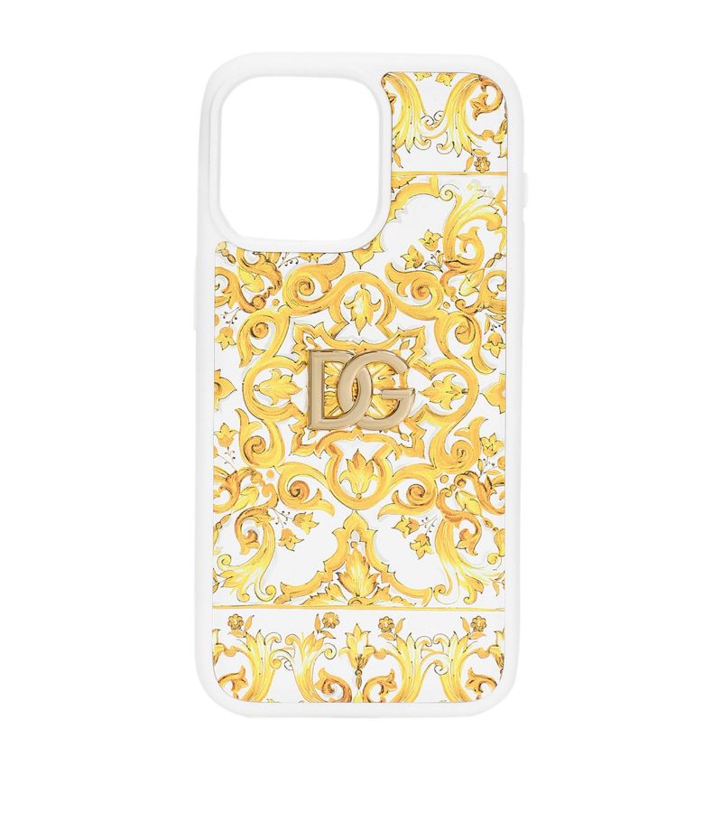 Dolce & Gabbana Dolce & Gabbana Leather Maiolica Iphone 15 Pro Max Case