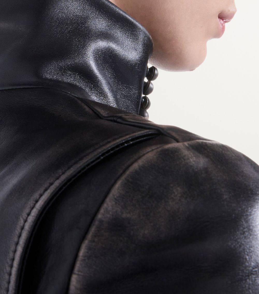 Prada Prada Leather Biker Jacket