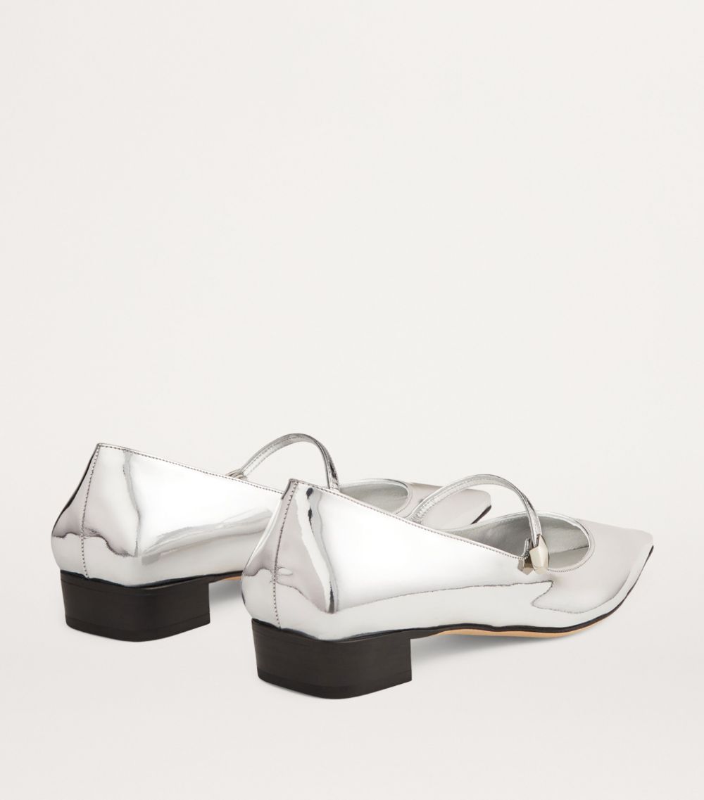 Jimmy Choo Jimmy Choo Carolyn 25 Leather Metallic Ballet Flats