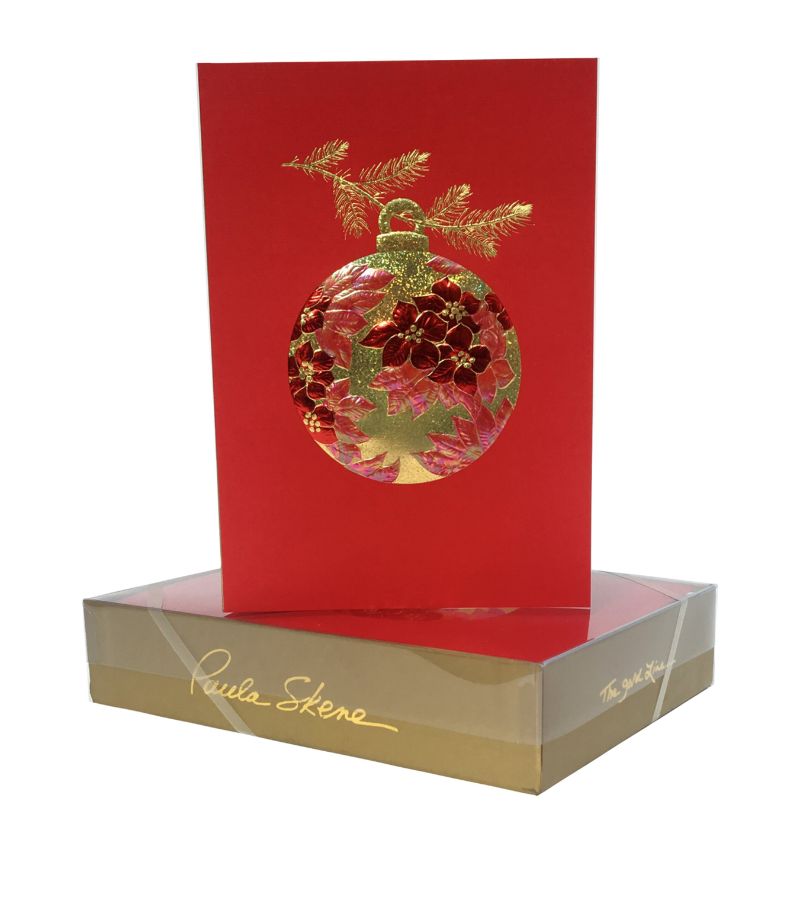  Paula Skene Poinsettia Bauble Christmas Cards (Set of 8)