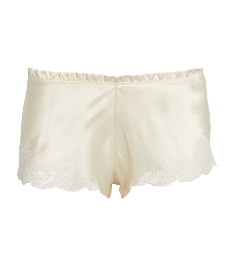 Carine Gilson Carine Gilson Silk Lace-Detail Floaty Shorts
