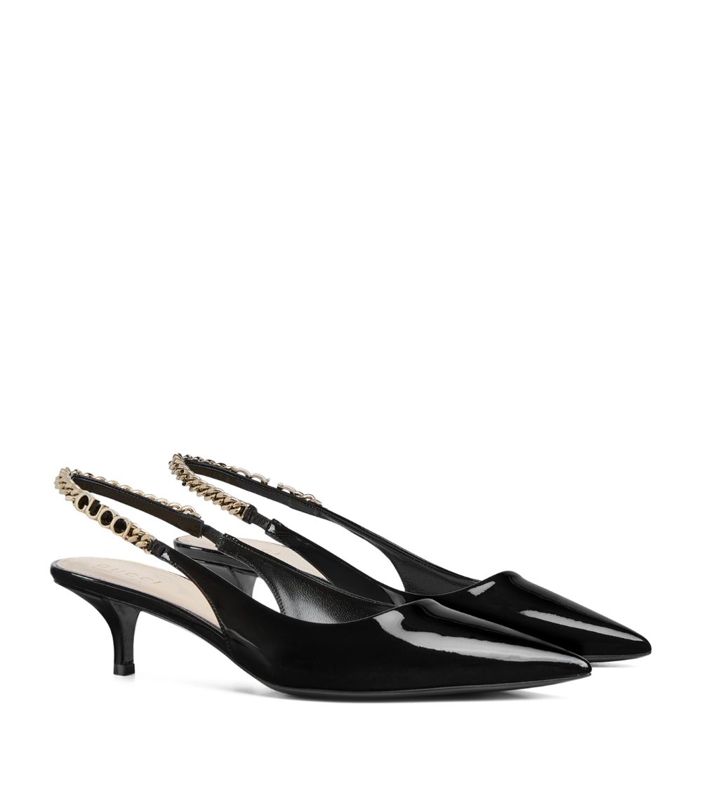 Gucci Gucci Patent Leather Signoria Slingback Pumps 45