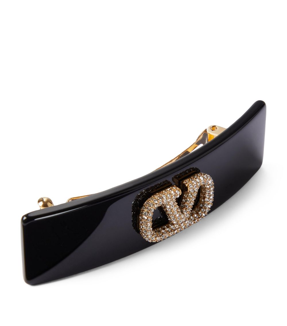 VALENTINO GARAVANI Valentino Garavani Embellished Vlogo Hair Clip