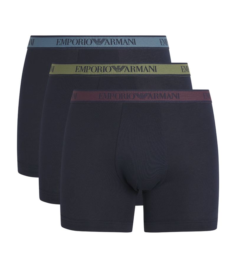 Emporio Armani Emporio Armani Stretch-Cotton Eagle Monogram Trunks (Pack Of 3)