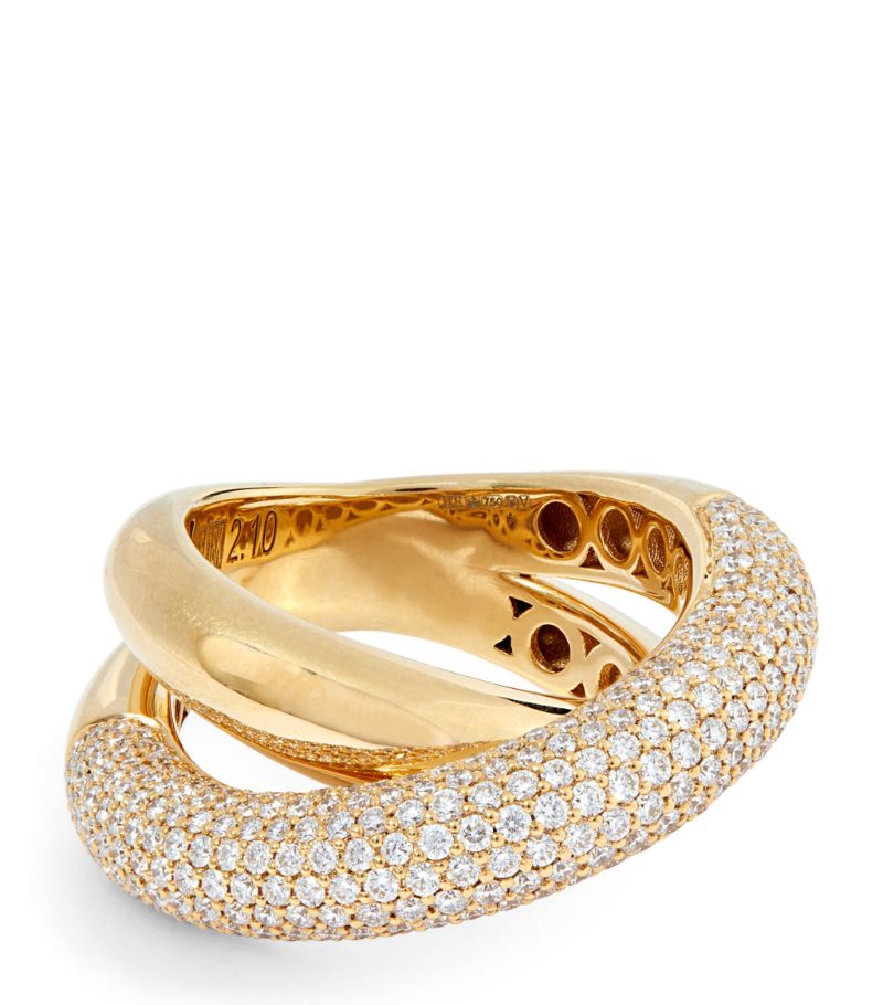 Engelbert Engelbert Yellow Gold And Diamond Loop Ring (Size 56)