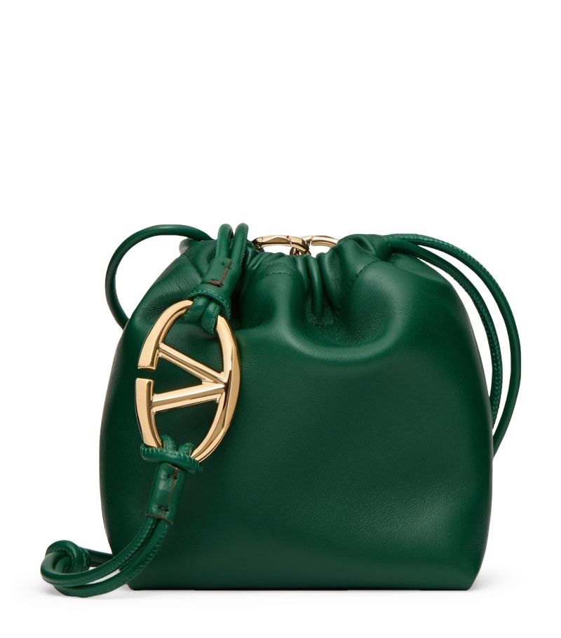 VALENTINO GARAVANI Valentino Garavani Mini Leather Vlogo Pouf Bucket Bag