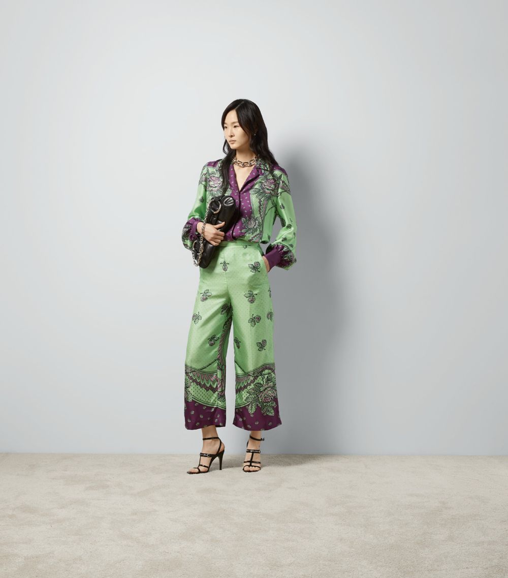 Gucci Gucci Silk Printed Trousers