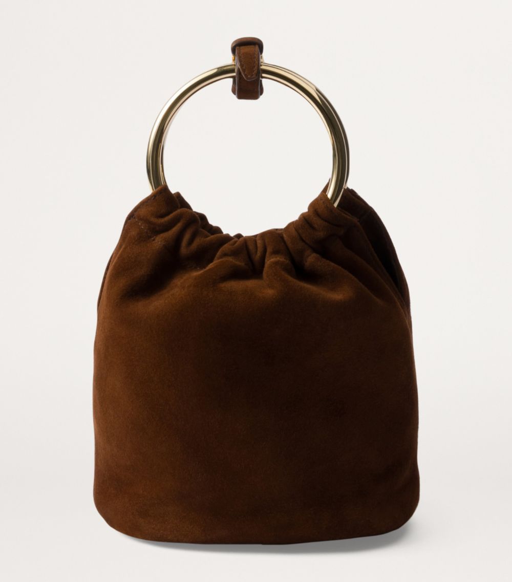 Prada Prada Mini Suede Top-Handle Bucket Bag