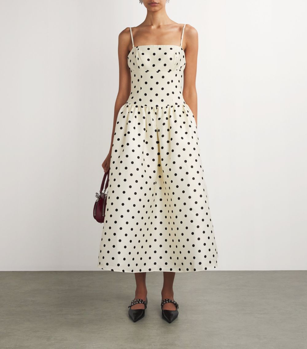 Self-Portrait Self-Portrait Taffeta Polka-Dot Midi Dress