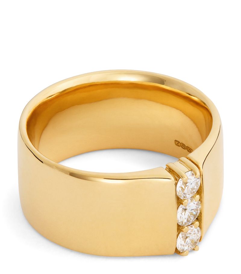 Melissa Kaye Melissa Kaye Small Yellow Gold And Diamond Honey Ring