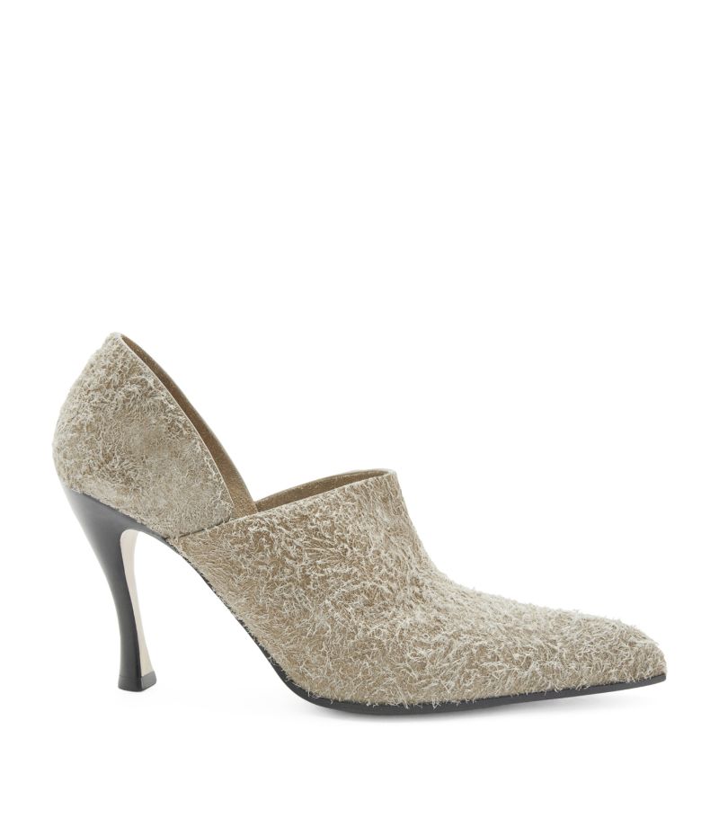 Loewe Loewe Brushed Suede Comic Folded Pumps 90