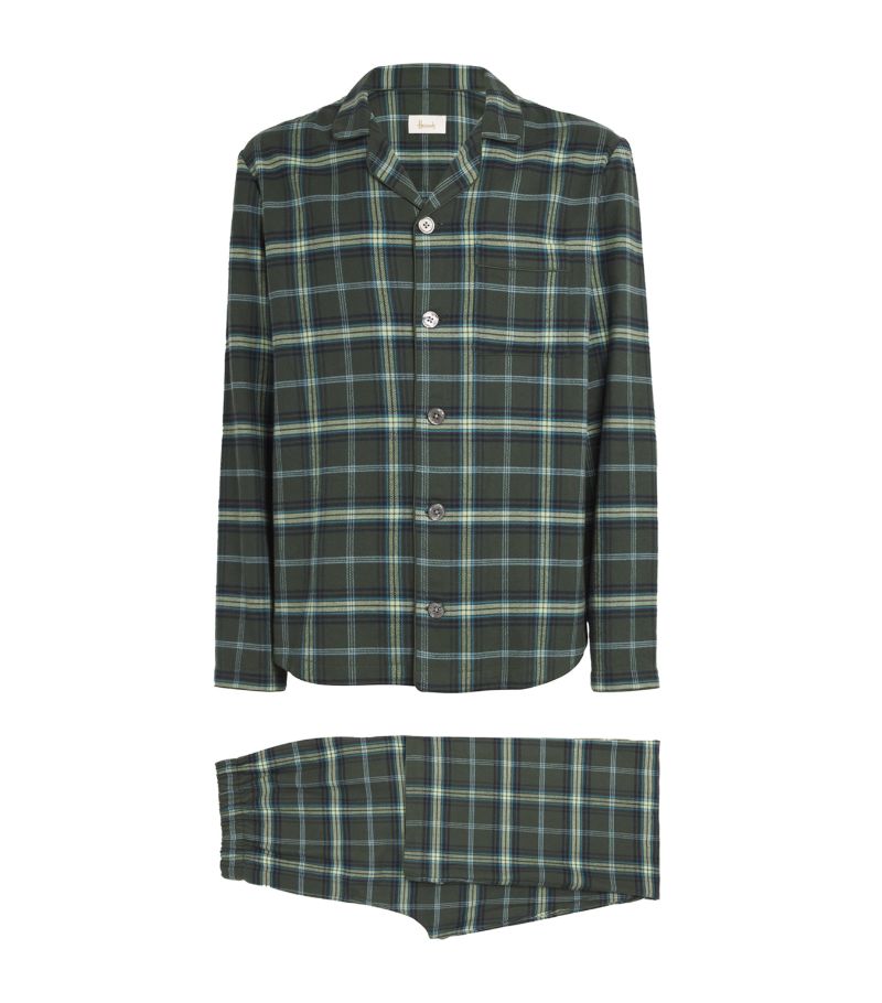 Harrods Harrods Brushed Cotton Tartan Pyjama Set