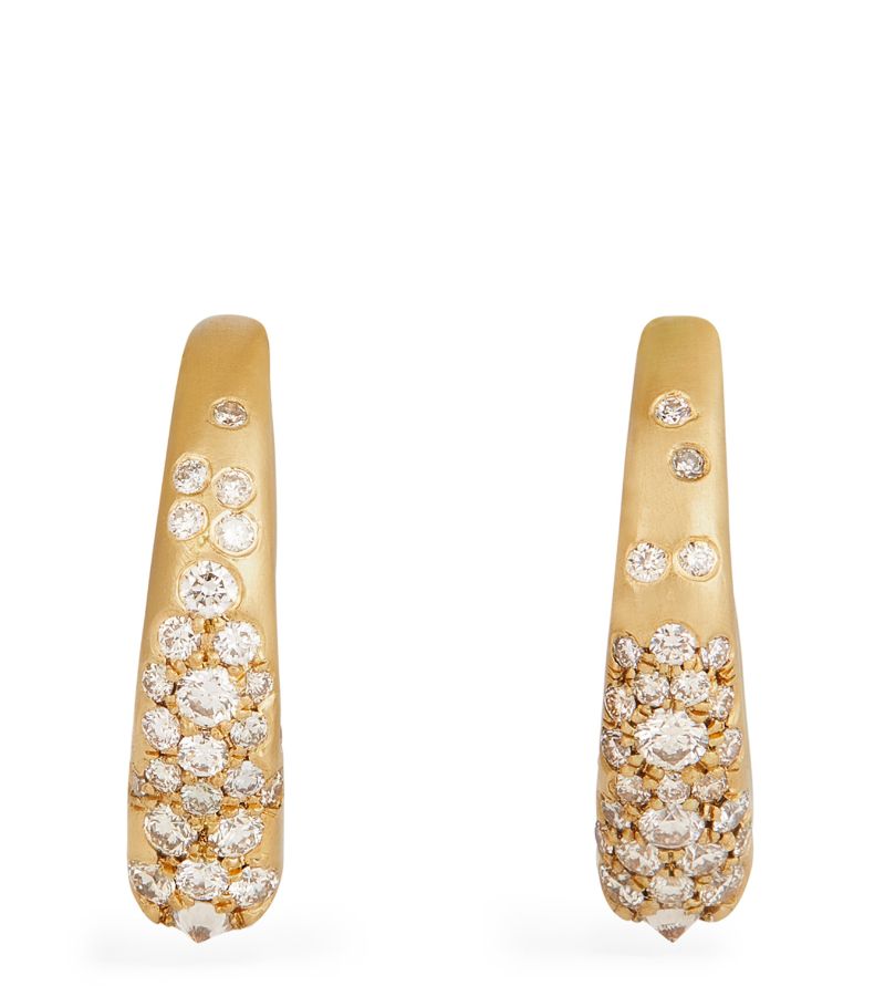  Nada Ghazal Yellow Gold And Diamond Doors Of Opportunity Mini Hoop Earrings