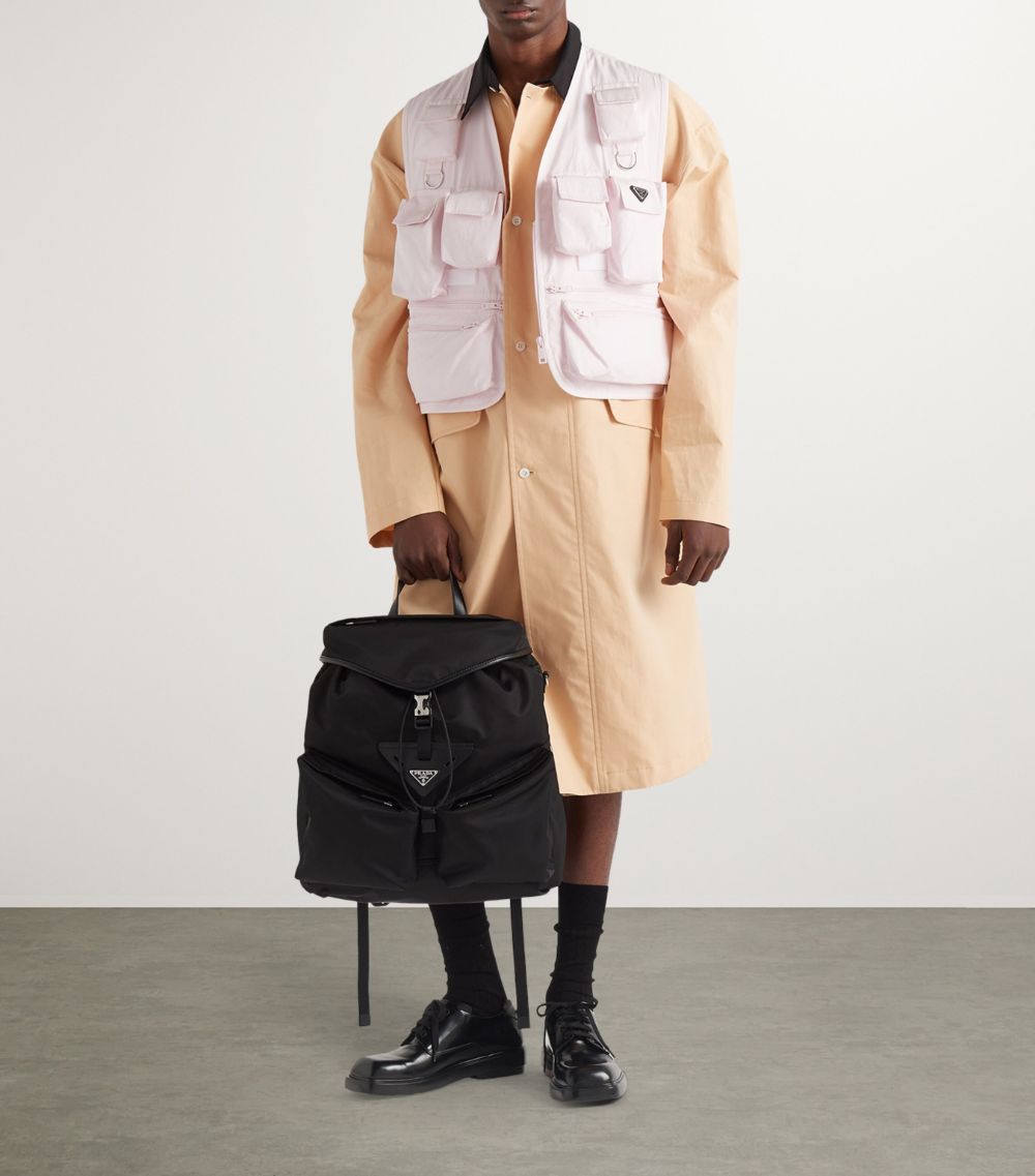 Prada Prada Re-Nylon And Saffiano Leather Backpack