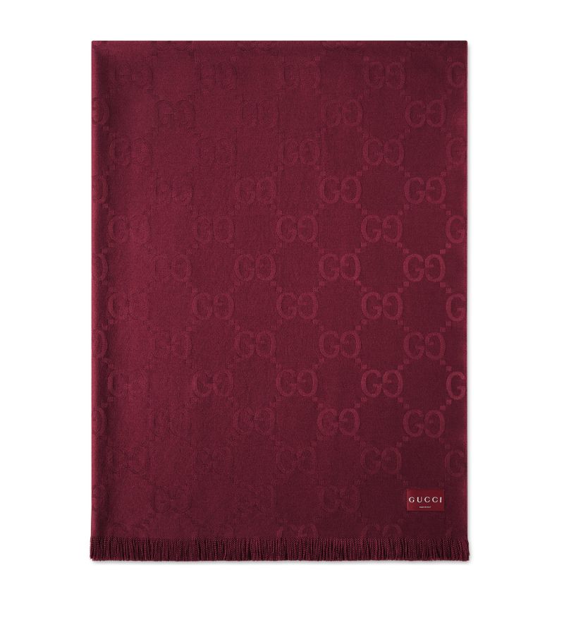 Gucci Gucci Wool-Silk Gg Jacquard Blanket (135Cm X 180Cm)