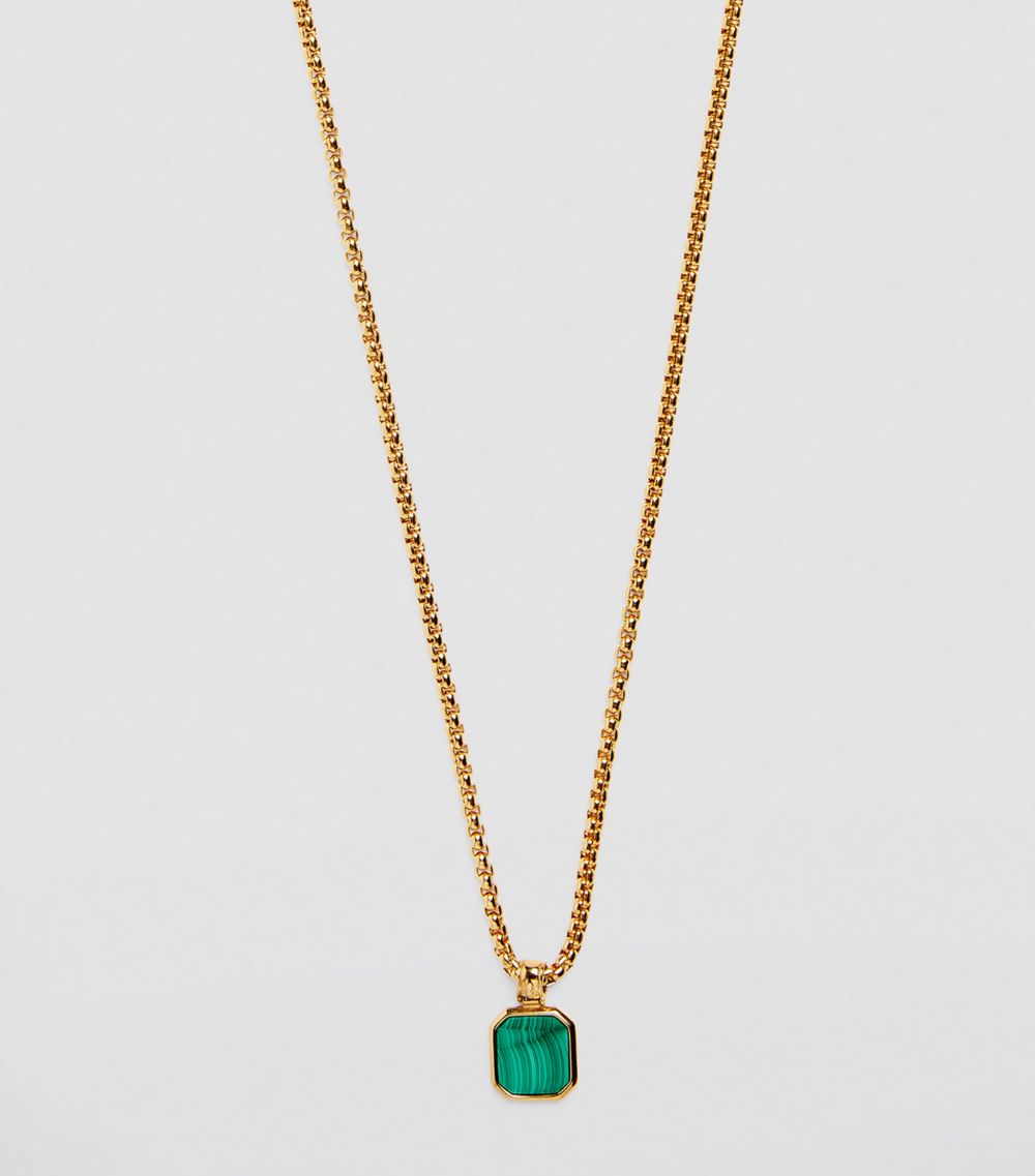 Nialaya Jewelry Nialaya Jewelry Gold-Plated Malachite Pendant Necklace