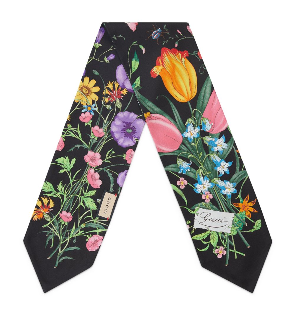 Gucci Gucci Silk Flora Print Scarf