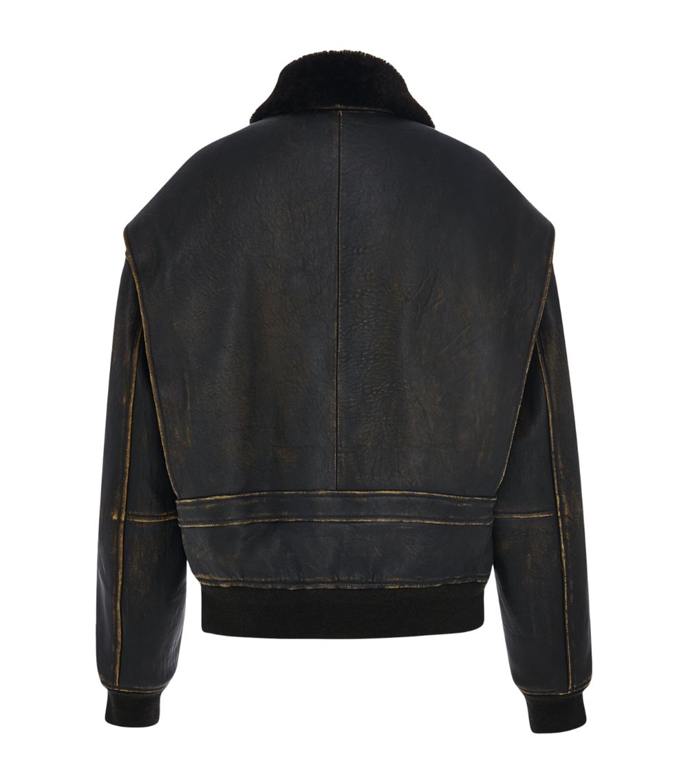 The Row The Row Adonis Leather Bomber Jacket