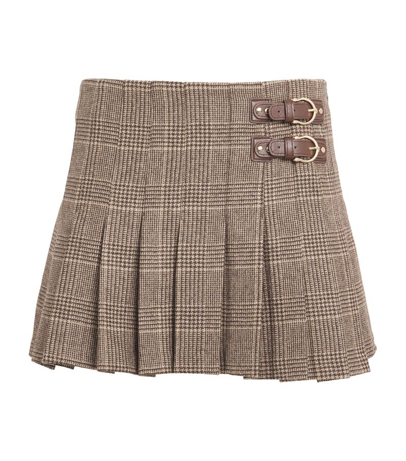  Maje Check Print Mini Skirt