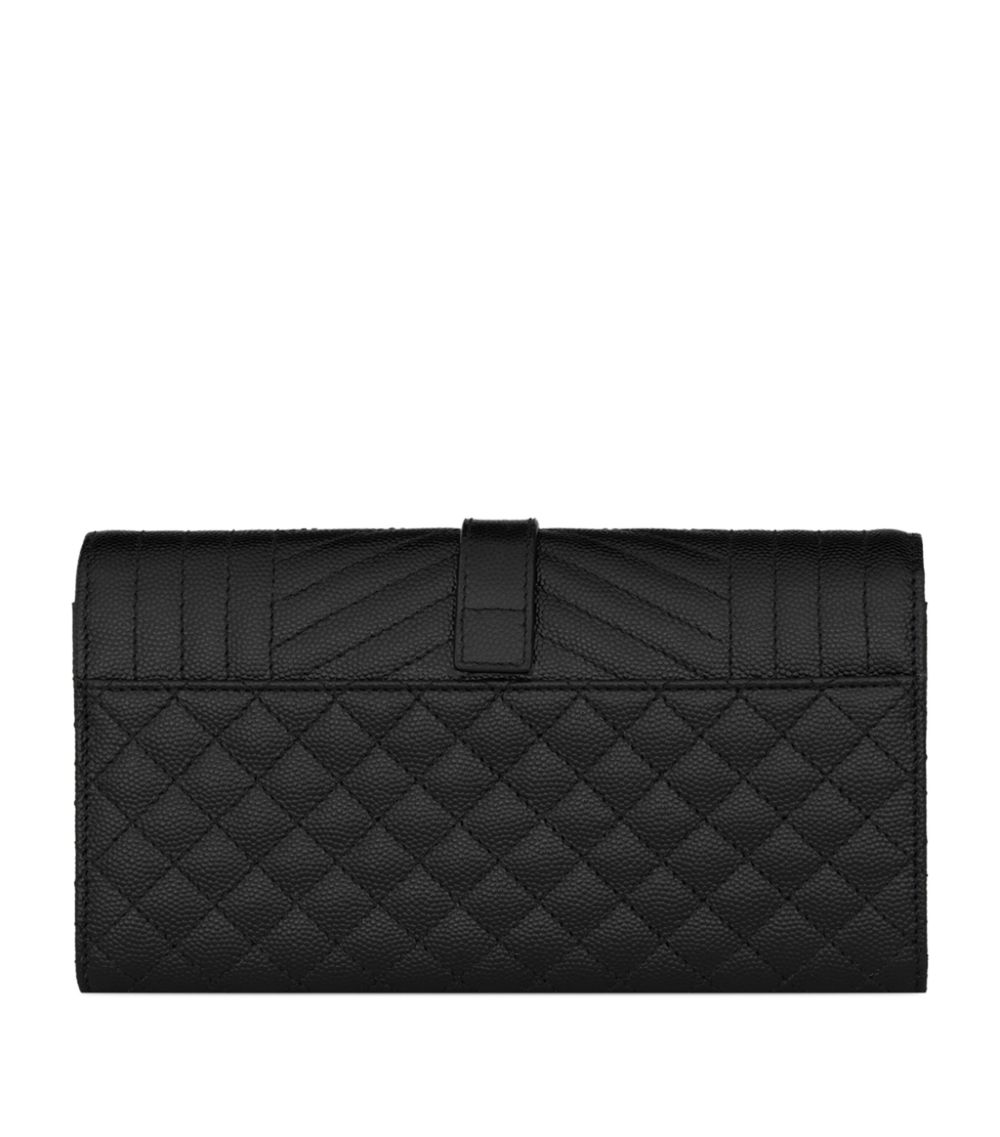 Saint Laurent Saint Laurent Large Matelassé Monogram Flap Wallet