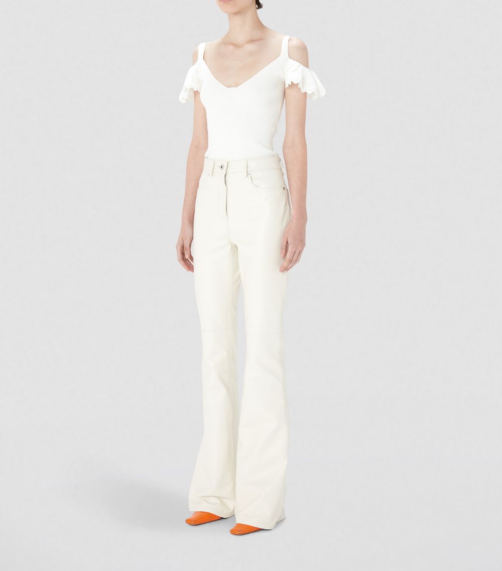 Jw Anderson Jw Anderson Cold Shoulder Ruffle Top