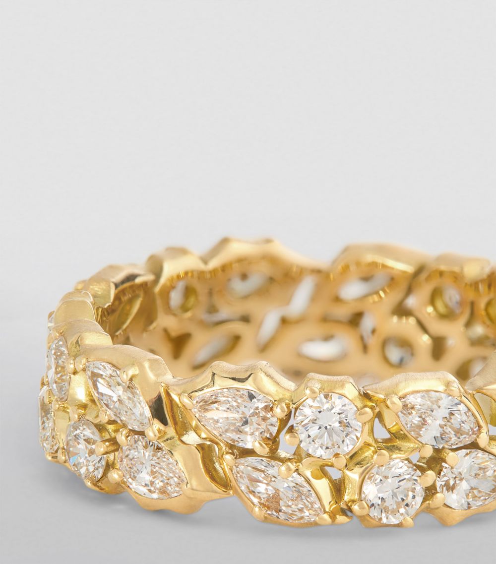 Jade Trau Jade Trau Yellow Gold And Diamond Posey Eternity Ring