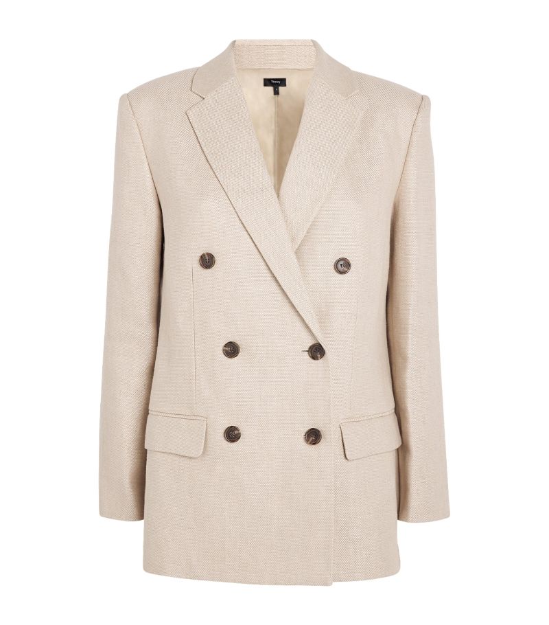 Theory Theory Linen Double-Breasted Blazer