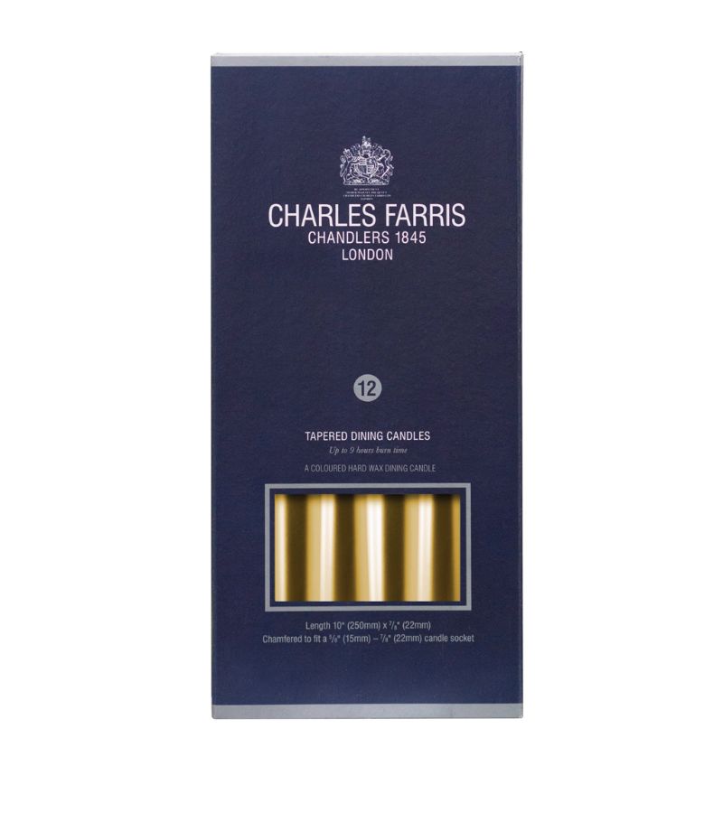  Charles Farris Metallic Tapered Dining Candles (Pack Of 12)