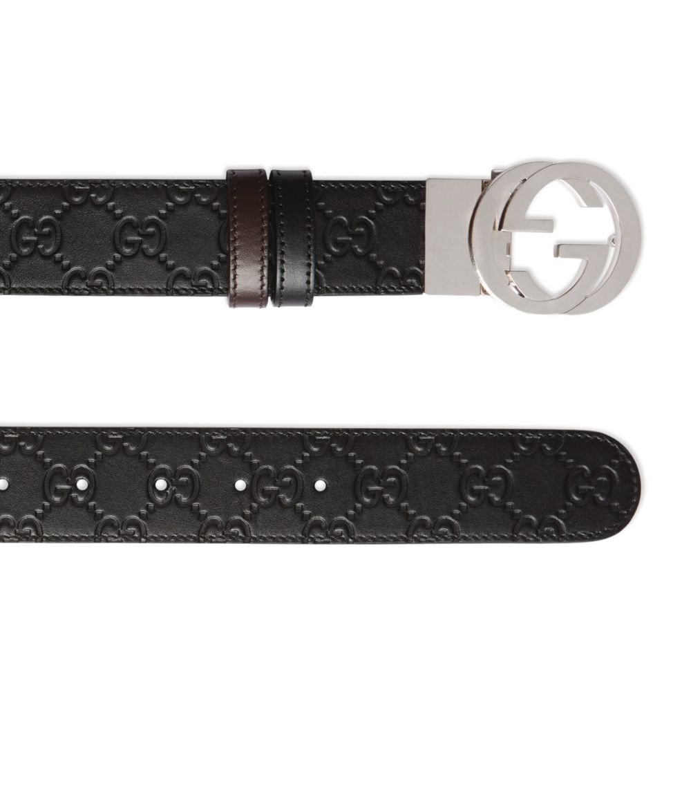 Gucci Gucci Leather Gg Supreme Belt