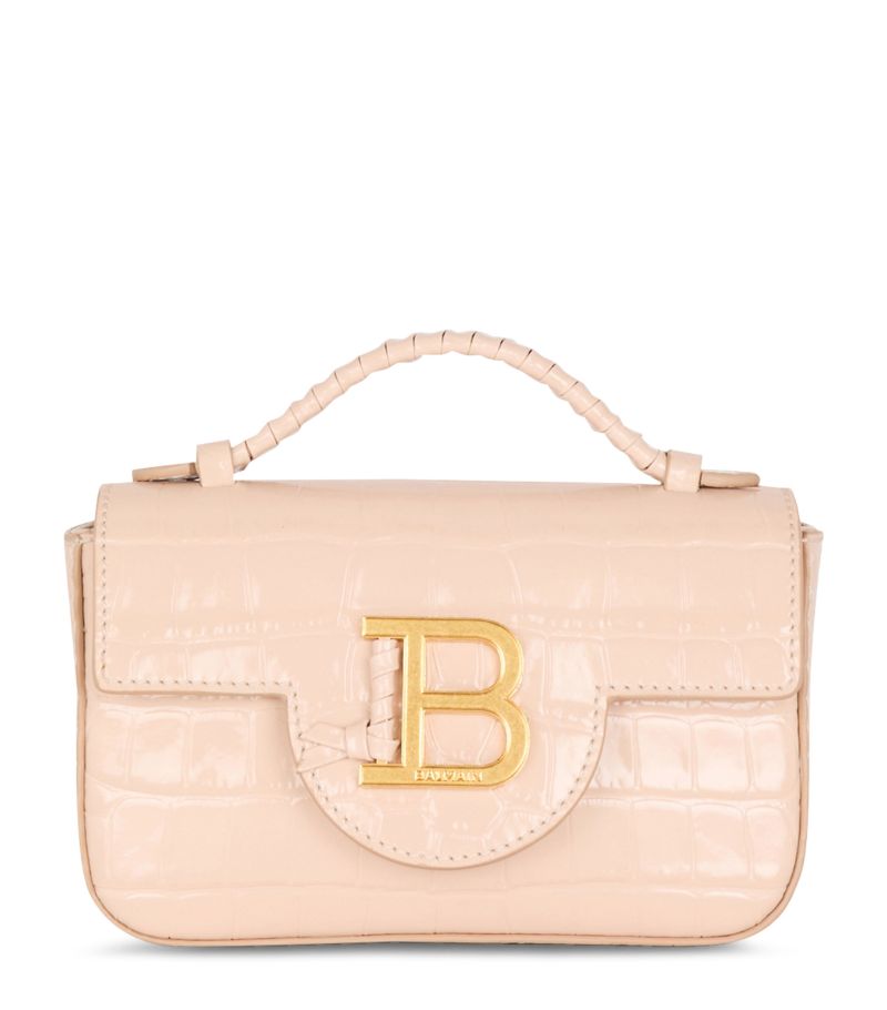 Balmain Balmain Leather Croc-Embossed B-Buzz 23 Mini Bag