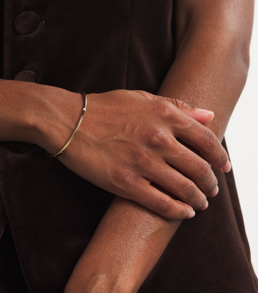 Persée Persée Small Yellow Gold And Diamond Zeus Bangle