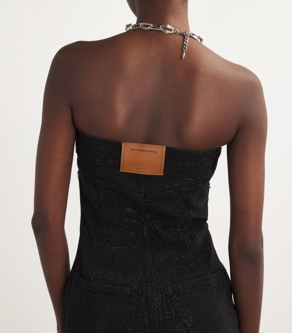 Alexander Wang Alexander Wang Denim Crystal Mini Dress