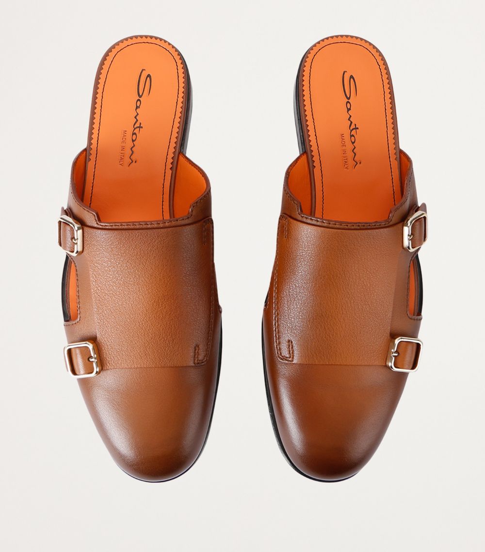 Santoni Santoni Leather Monk Slippers