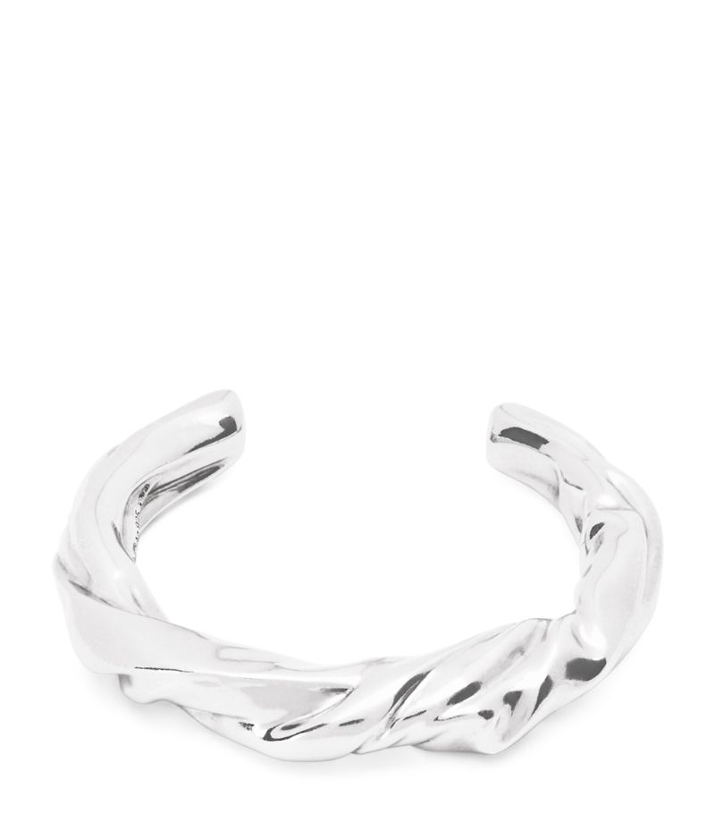 Loewe Loewe Small Sterling Silver Twist Cuff Bangle